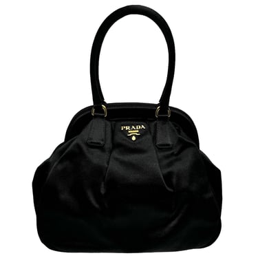 Prada Black Satin Mini Top Handle Bag