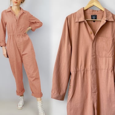 French Workwear Overalls Railroad Peach Pink - Herringbone Cotton - XS S M L XL 