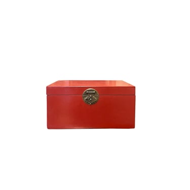Oriental Round Hardware Brick Red Rectangular Container Box Large ws3837E 