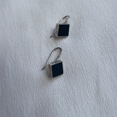 E216 90s Silver and Black Earrings