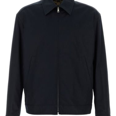 Gucci Men Dark Blue Twill Jacket