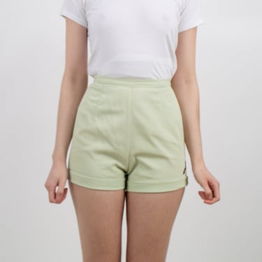 1950s Mint Green Jantzen Cotton High Waisted Shorts