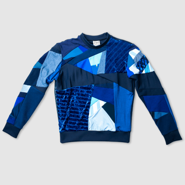 blue 'all-over reroll' sweatshirt