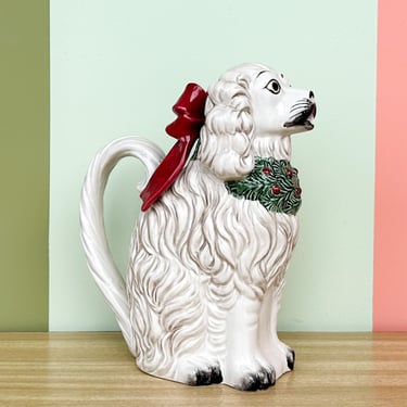 Fitz and Floyd Staffordshire Dog Holiday Pitcher