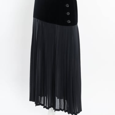 Silk Velvet Pleated Skirt