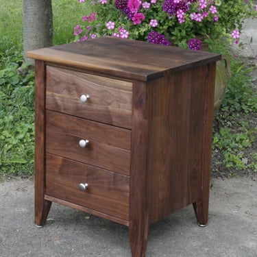 ZCustom Half DC, 2 of BT030A Cherry Bedside Cabinet, 3 Inset Drawers, size 25"x20"x26", stained AB283 