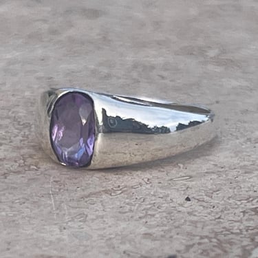 Kabana ~ Vintage Sterling Silver and Purple Amethyst Stone Ring - Size 6.5 