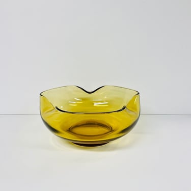 Vintage Anchor Hocking / Accent Modern / Yellow / Stretch Glass / Salad / Serving Bowl / FREE SHIPPING 
