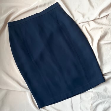 Original 80s/90s Thierry Mugler Navy Pencil Skirt FR40 