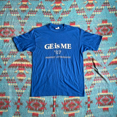 Vintage 1987 General Electric GE Employee Perfect Attendance T-Shirt 
