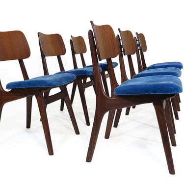 Six Arne Hovmand-Olsen Walnut and Teak Dining Chairs, 30 available