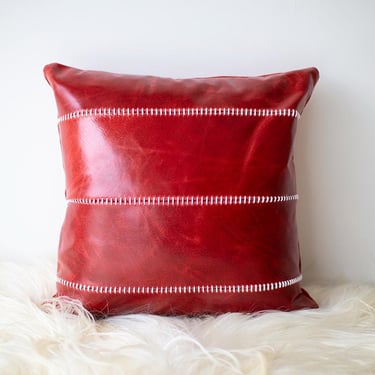 Christmas Throw Pillow In Leather 