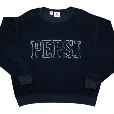 Vintage 90s Pepsi Embroidered Promotional Cut & Sewn Crewneck Sweatshirt Pullover Size Medium/Large 