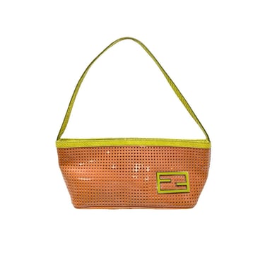 Fendi Orange Perforated Shoulder Bag
