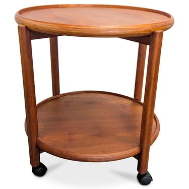 Round Teak Bar Cart - 022565