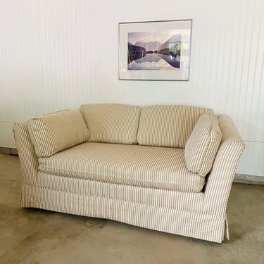 Neutral Striped Loveseat