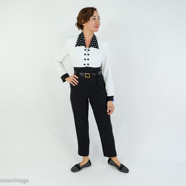 1980s Black White Jumpsuit | 80s Black & White Jumpsuit | Menu | Small 