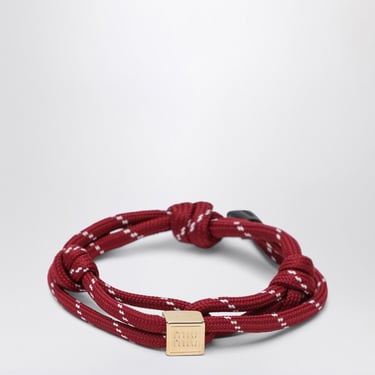 Miu Miu Amaranth Rope And Nylon Bracelet Women