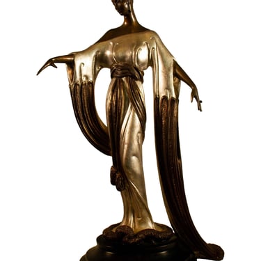 Erte Negligee Signed 80/300 Bronze Sculpture Art Deco Vintage Fashion 1984 