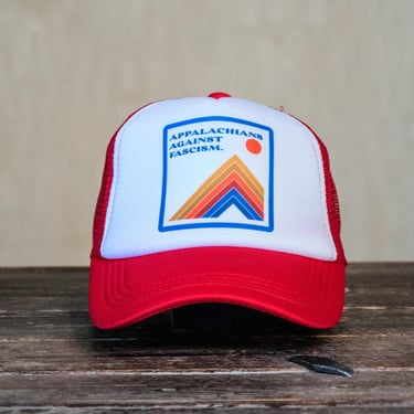 Ready to Ship | Trucker Hat | Hand Printed | Appalachians Against Fascism | Red Hat 