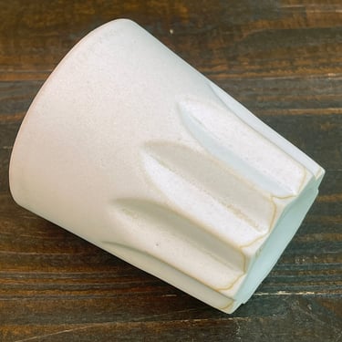Porcelain Ceramic "Peak" Cup  -  Matte White with Orange Halo 