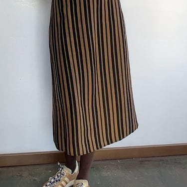 Vertical Stripes A-line Midi Skirt (M/L)