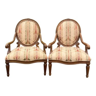 Flex Steel Oversized Fauteuil Louis XVI Armchairs - a Pair 