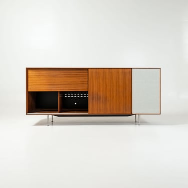 George Nelson for Herman Miller Thin Edge Line Hi-Fi stereo cabinet in Walnut 