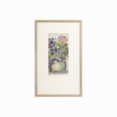 1964 Powell Watercolor Painting Still Life Flowers 