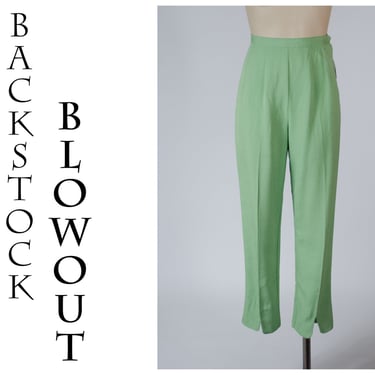 4 Day Backstock SALE - XS - Sassy Vintage 1960s Bright Green Cigarette Pants Mary Tyler Moore - Item #07 