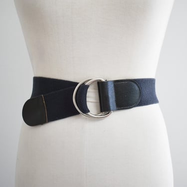 1980s/90s Sam & Max Black Canvas and Leather Belt 