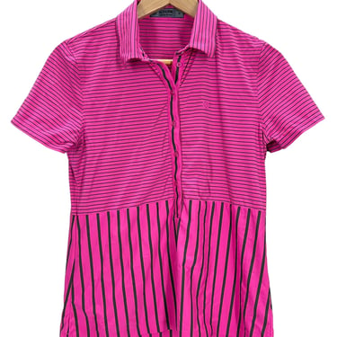 Women’s G/Fore Pink Striped Golf Shirt Small EUC