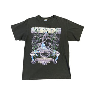 (L) 2010 Black Scorpions Get Your Sting and Blackout World Tour T-Shirt 040522 JF