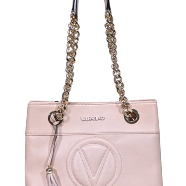 Valentino by Mario Valentino - Blush Pink Leather Chain Strap Shoulder Bag