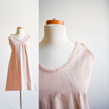 Antique Pale Pink Linen Undergarment Dress 