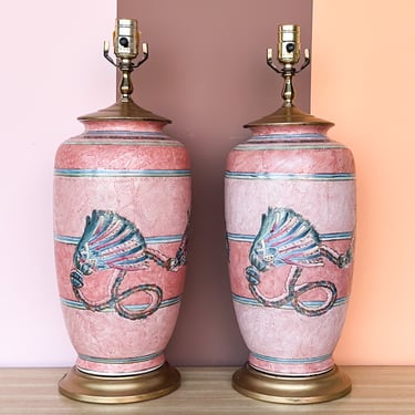 Pair of Pink Tassel Lamps