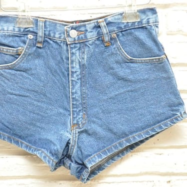 High Waisted Denim Shorts by Bolero 1980's Women's Size 7 Medium Wash Wide Hem Perfect Jean Shorts 30
