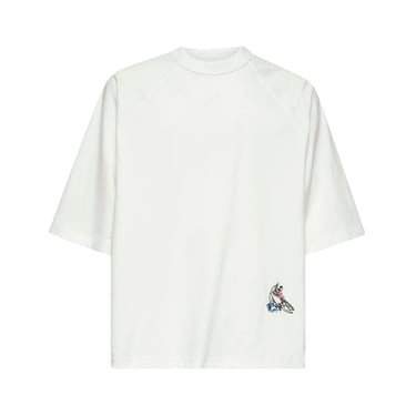 Bottega Veneta Men White Jersey Embroidered Shark T-Shirt
