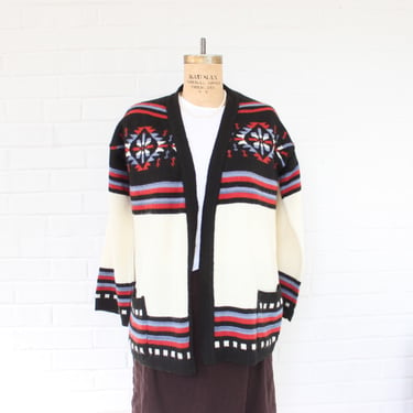 1970's Bell Sleeve Ski Cardigan with Pockets 