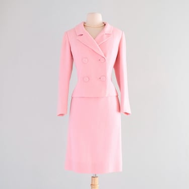 Vintage 1960's Bubblegum Pink Jackie Kennedy Two Piece Suit / Small