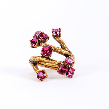 Fuchsia Crystal Branch Wrap Ring