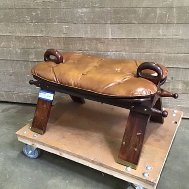 Ornate Wood Camel Saddle w/ Cushion (Tacoma)