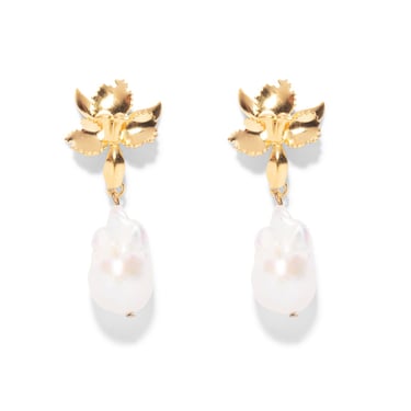 The Pink Reef Tiny Golden Orchid with Baroque Pearl