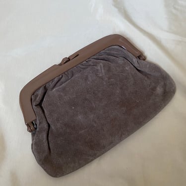 Italian Leather Clutch in Taupe 