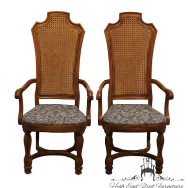 Set of 2 THOMASVILLE FURNITURE Ceremony Collection Cane Back Dining Arm Chairs 11921-871-872 