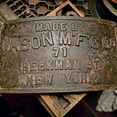 Antique Joseph/Carleton NASON M'F'G Early NYC Steam Makers Plaque