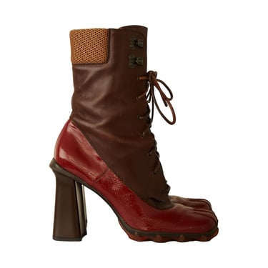 Miu Miu Bubble Sole Leather Bow Boots