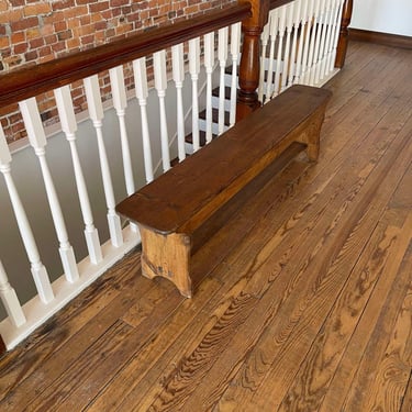 Antique Victorian English Pine bench 1880s 