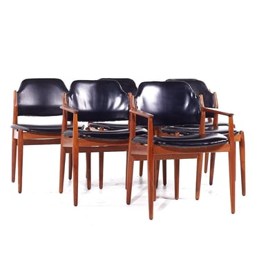 Arne Vodder for Sibast Mid Century Danish Teak Dining Chairs - Set of 6 - mcm 