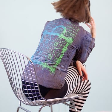 silk People of the Labyrinths hand dyed and printed quilted jacket 